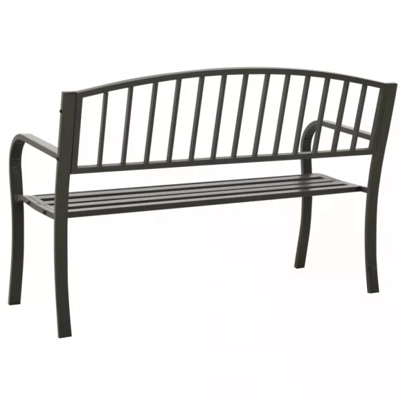 szürke acél kerti pad 120 cm
