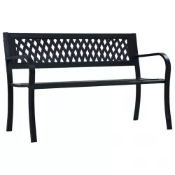 fekete acél kerti pad 120 cm