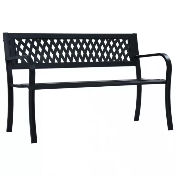 fekete acél kerti pad 120 cm