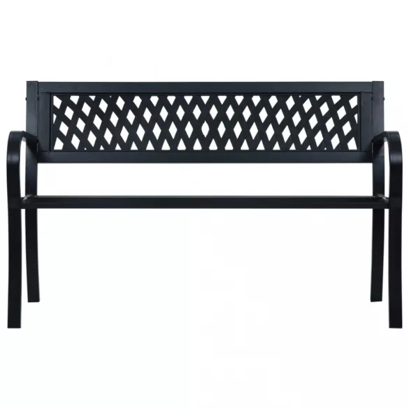 fekete acél kerti pad 120 cm