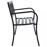 fekete acél kerti pad 120 cm