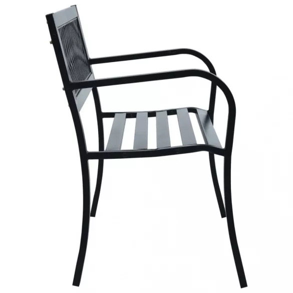 fekete acél kerti pad 120 cm
