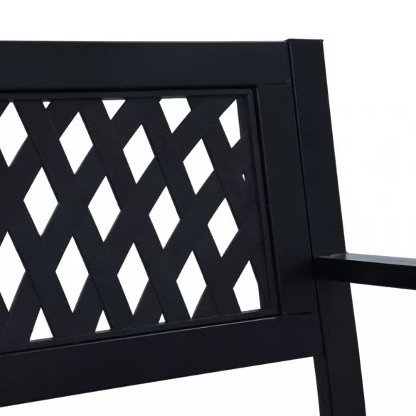 fekete acél kerti pad 120 cm
