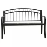 fekete acél kerti pad asztallal 120 cm