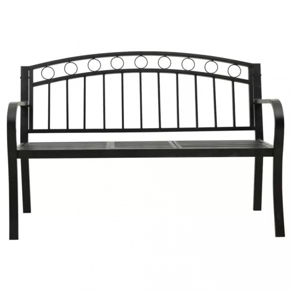 fekete acél kerti pad asztallal 120 cm