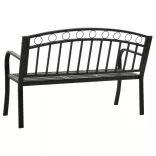 fekete acél kerti pad asztallal 120 cm
