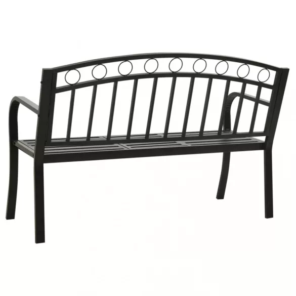 fekete acél kerti pad asztallal 120 cm