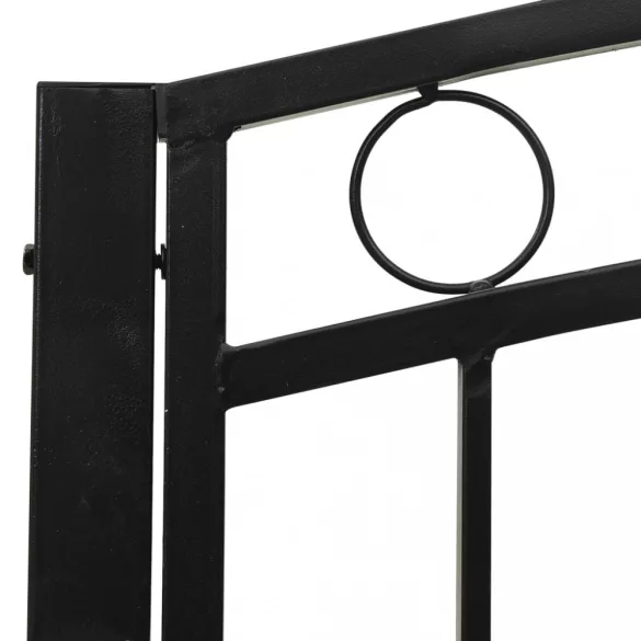fekete acél kerti pad asztallal 120 cm