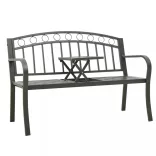 szürke kerti pad asztallal 120 cm