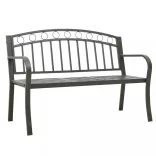 szürke kerti pad asztallal 120 cm