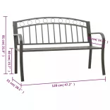 szürke kerti pad 120 cm