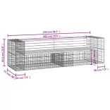 tömör impregnált fenyőfa gabion kerti pad 244x71x65,5 cm