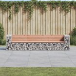 tömör duglászfenyő gabion kerti pad 287x71x65,5 cm