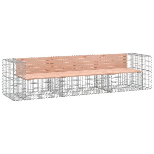 tömör duglászfenyő gabion kerti pad 287x71x65,5 cm