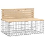 tömör fenyőfa gabion kerti pad 347x71x65,5 cm