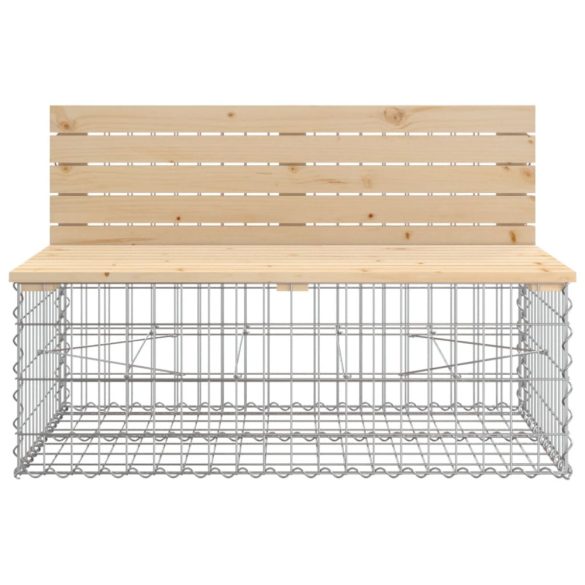 tömör fenyőfa gabion kerti pad 347x71x65,5 cm