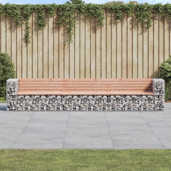 tömör duglászfenyő gabion kerti pad 347x71x65,5 cm