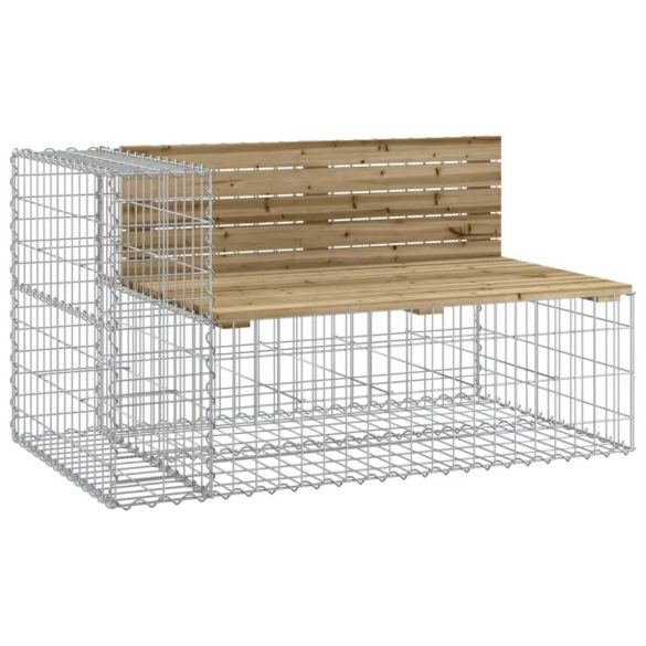 tömör impregnált fenyőfa gabion kerti pad 347x71x65,5 cm