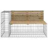 tömör impregnált fenyőfa gabion kerti pad 347x71x65,5 cm