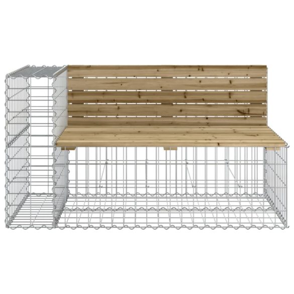 tömör impregnált fenyőfa gabion kerti pad 347x71x65,5 cm