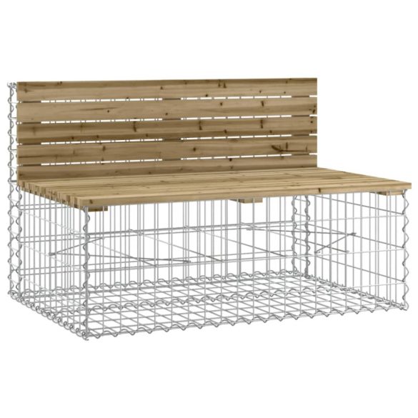 tömör impregnált fenyőfa gabion kerti pad 347x71x65,5 cm