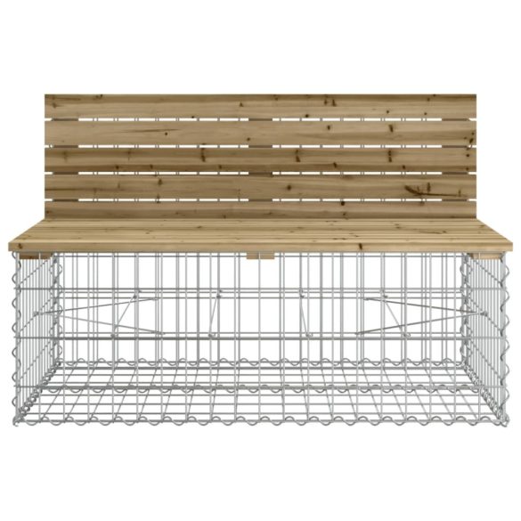 tömör impregnált fenyőfa gabion kerti pad 347x71x65,5 cm