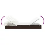 barna polyrattan napozóágy összecsukható tetővel 213x63x97 cm