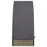 szürke polyrattan napágy kerek tetővel 211 x 57 x 140 cm