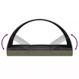 szürke polyrattan napágy kerek tetővel 211 x 57 x 140 cm