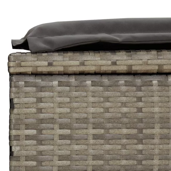 szürke polyrattan napágy kerek tetővel 211 x 57 x 140 cm