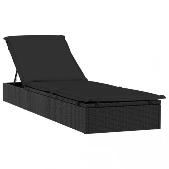 fekete polyrattan napágy kerek tetővel 211 x 57 x 140 cm