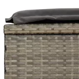 kétszemélyes szürke polyrattan napozóágy párnákkal