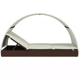 2 személyes barna polyrattan napágy kerek tetővel 211x112x140cm