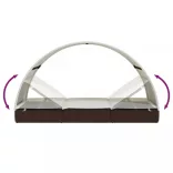 2 személyes barna polyrattan napágy kerek tetővel 211x112x140cm