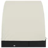 2 személyes fekete polyrattan napágy kerek tetővel 213x118x97cm