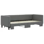 sötétszürke szövet kihúzható heverő 80 x 200 cm