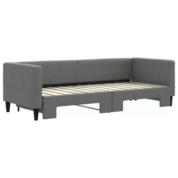 sötétszürke szövet kihúzható heverő 80 x 200 cm