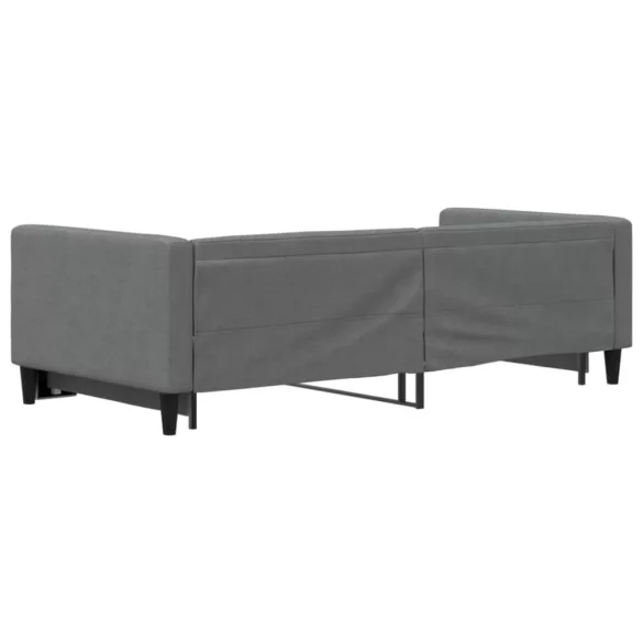 sötétszürke kihúzható szövet heverő 90 x 200 cm