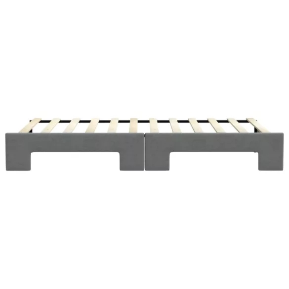 sötétszürke kihúzható szövet heverő 90 x 200 cm