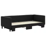 fekete kihúzható szövet heverő 90x200 cm