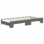 sötétszürke kihúzható szövet heverő matraccal 90 x 200 cm