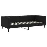 fekete kihúzható szövet heverő matracokkal 90 x 200 cm
