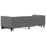 sötétszürke kihúzható szövet heverő fiókokkal 80 x 200 cm