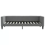 sötétszürke kihúzható szövet heverő fiókokkal 80 x 200 cm