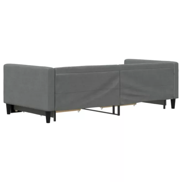sötétszürke kihúzható szövet heverő fiókokkal 90 x 200 cm