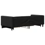 fekete kihúzható szövet heverő fiókokkal 90 x 200 cm