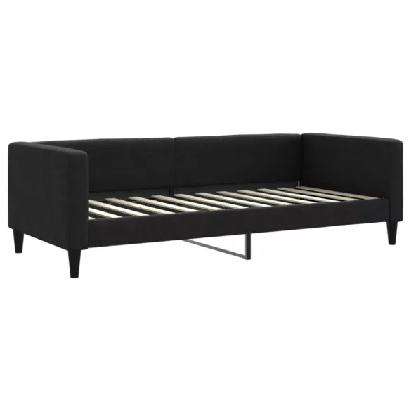 fekete kihúzható szövet heverő fiókokkal 90 x 200 cm