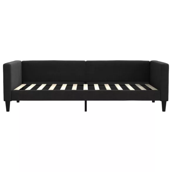 fekete kihúzható szövet heverő fiókokkal 90 x 200 cm