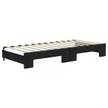 fekete kihúzható szövet heverő fiókokkal 90 x 200 cm
