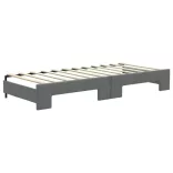 sötétszürke kihúzható szövet heverő fiókokkal 80 x 200 cm